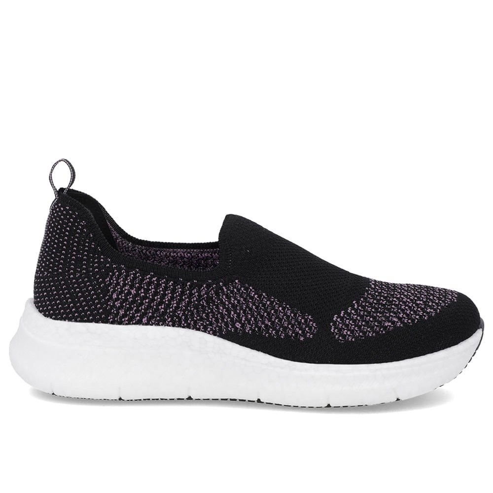 Tênis Preto Tricot Slip On