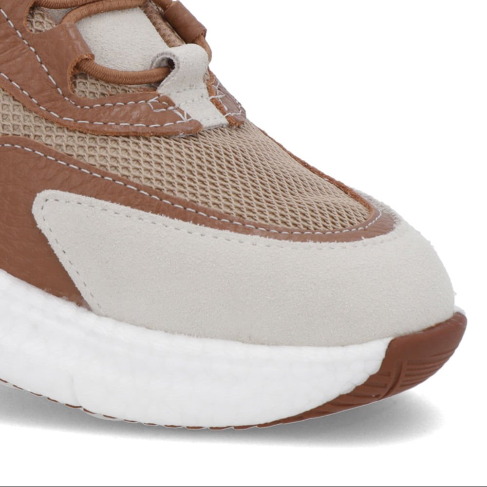 Tênis Marrom Couro Cadarço Elástico Marrom 4