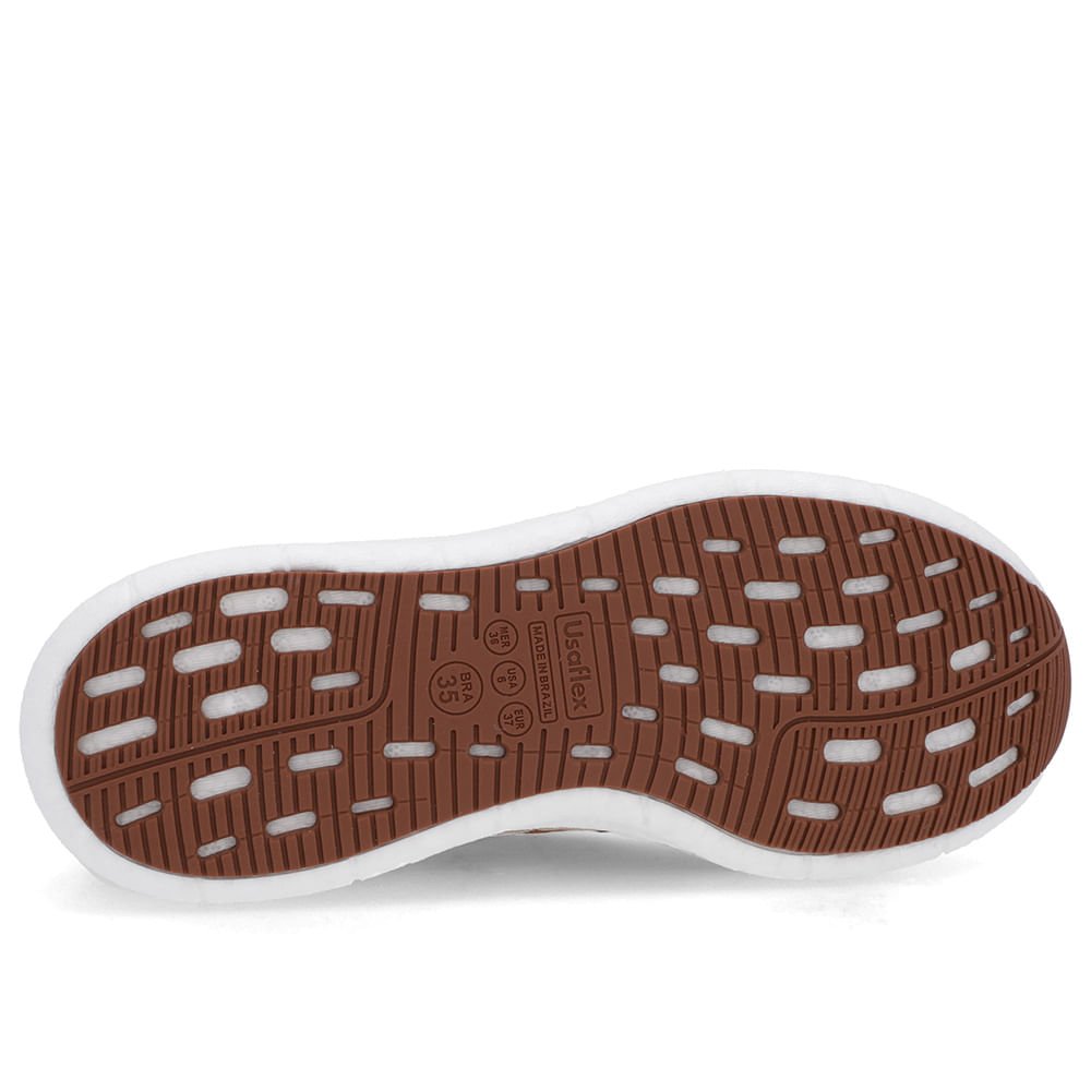 Tênis Marrom Couro Cadarço Elástico Marrom 5