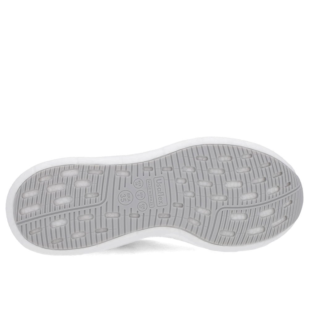 Tênis Branco Couro Cadarço Elástico Branco 5