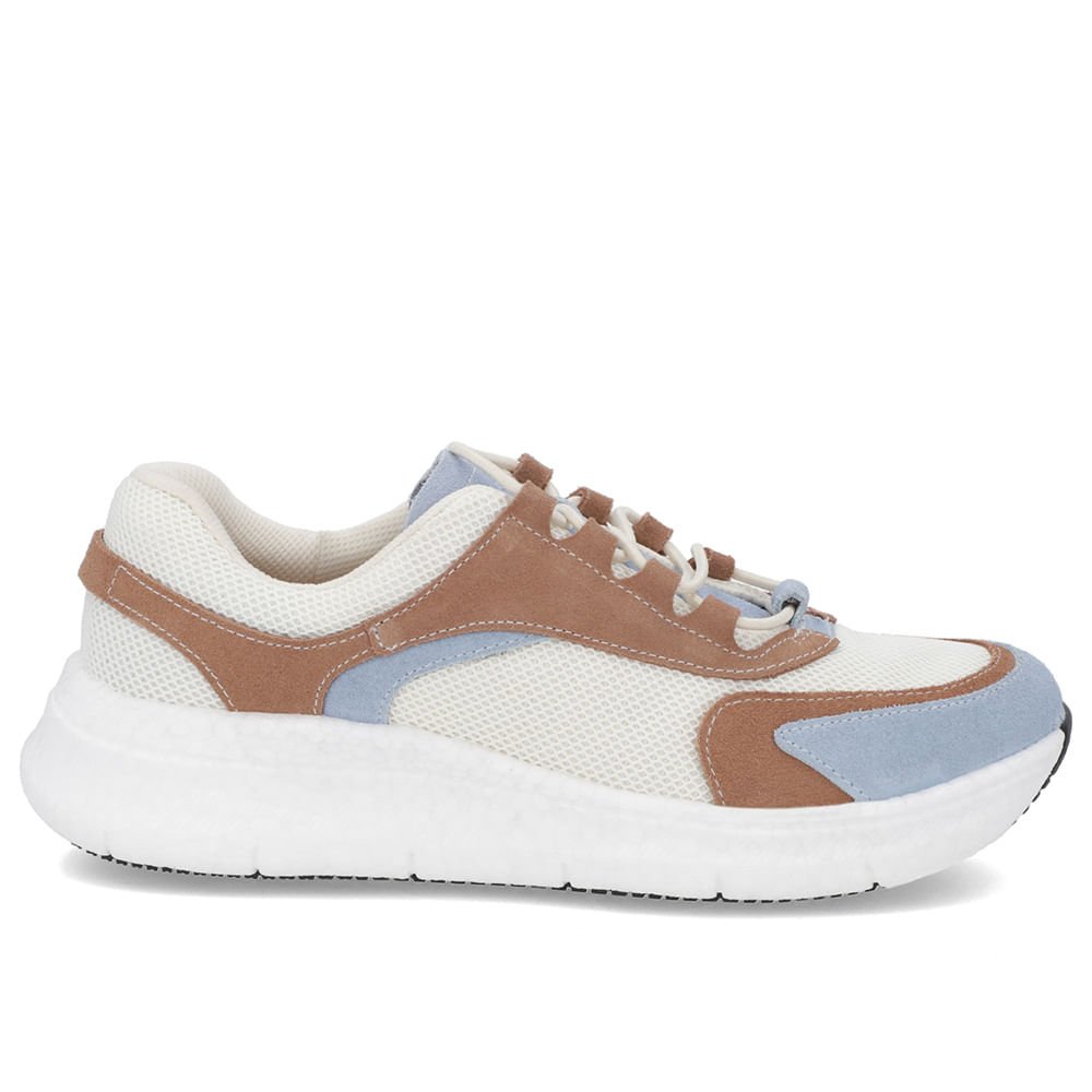 Tênis Marrom Couro Cadarço Elástico