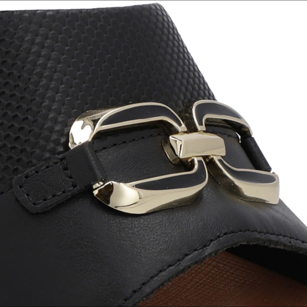 Tamanco Salto Bloco Couro Preto Preto 4