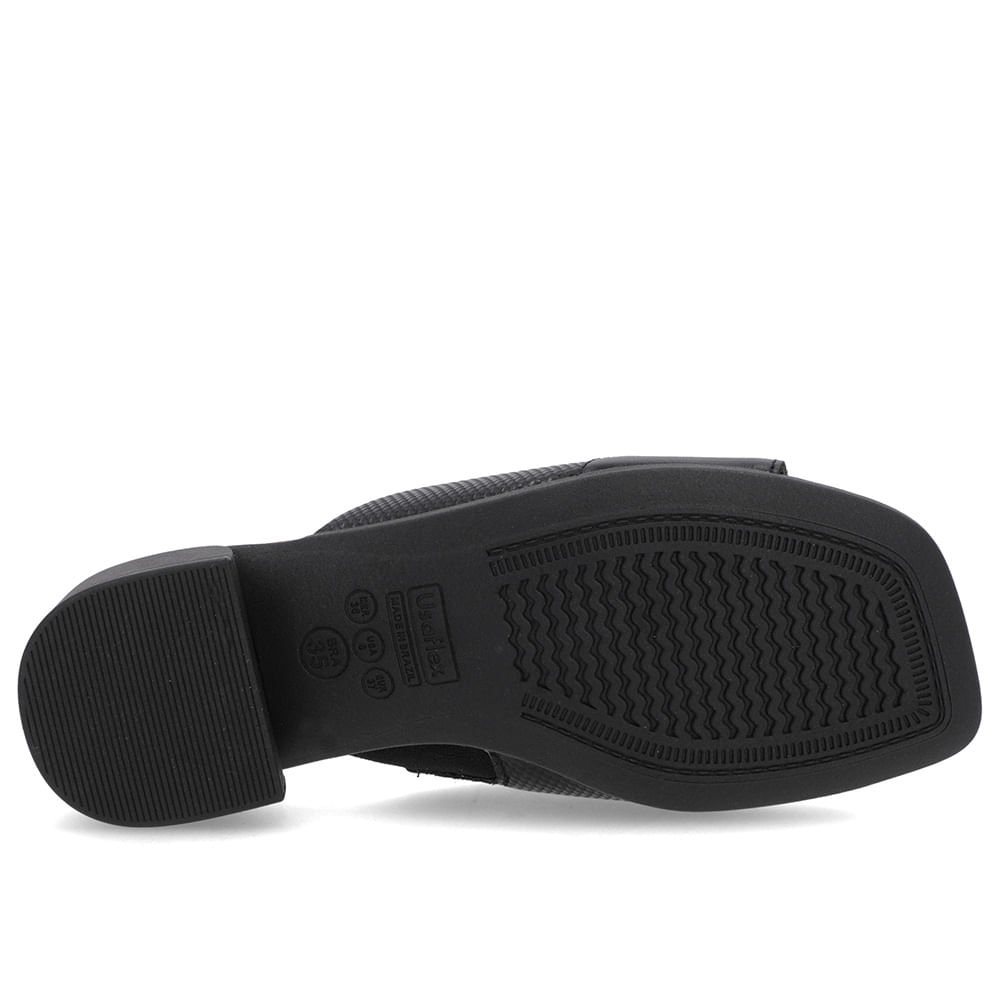 Tamanco Salto Bloco Couro Preto Preto 5