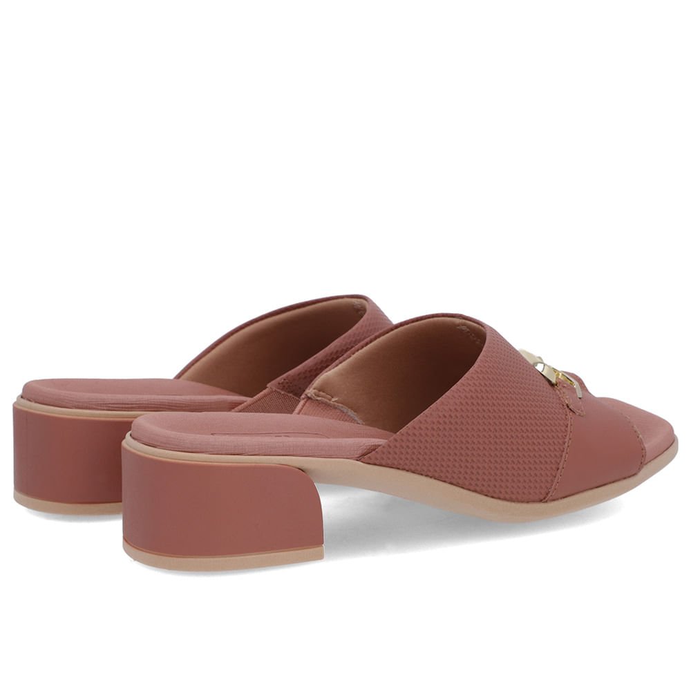 Tamanco Salto Bloco Couro Rosa Rosa 3