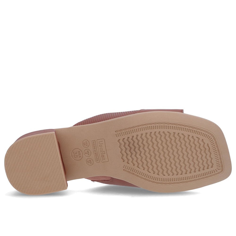 Tamanco Salto Bloco Couro Rosa Rosa 5