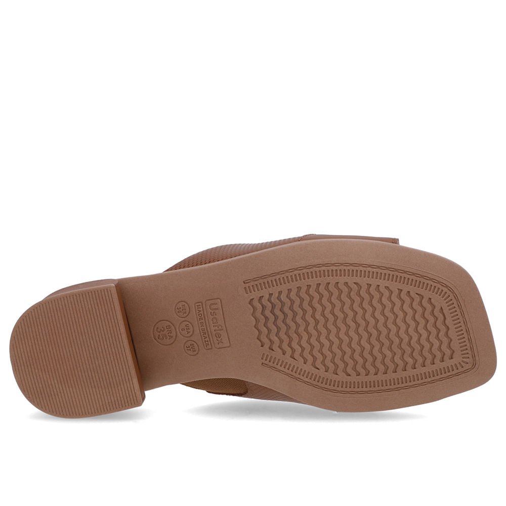 Tamanco Salto Bloco Couro Marrom Marrom 5