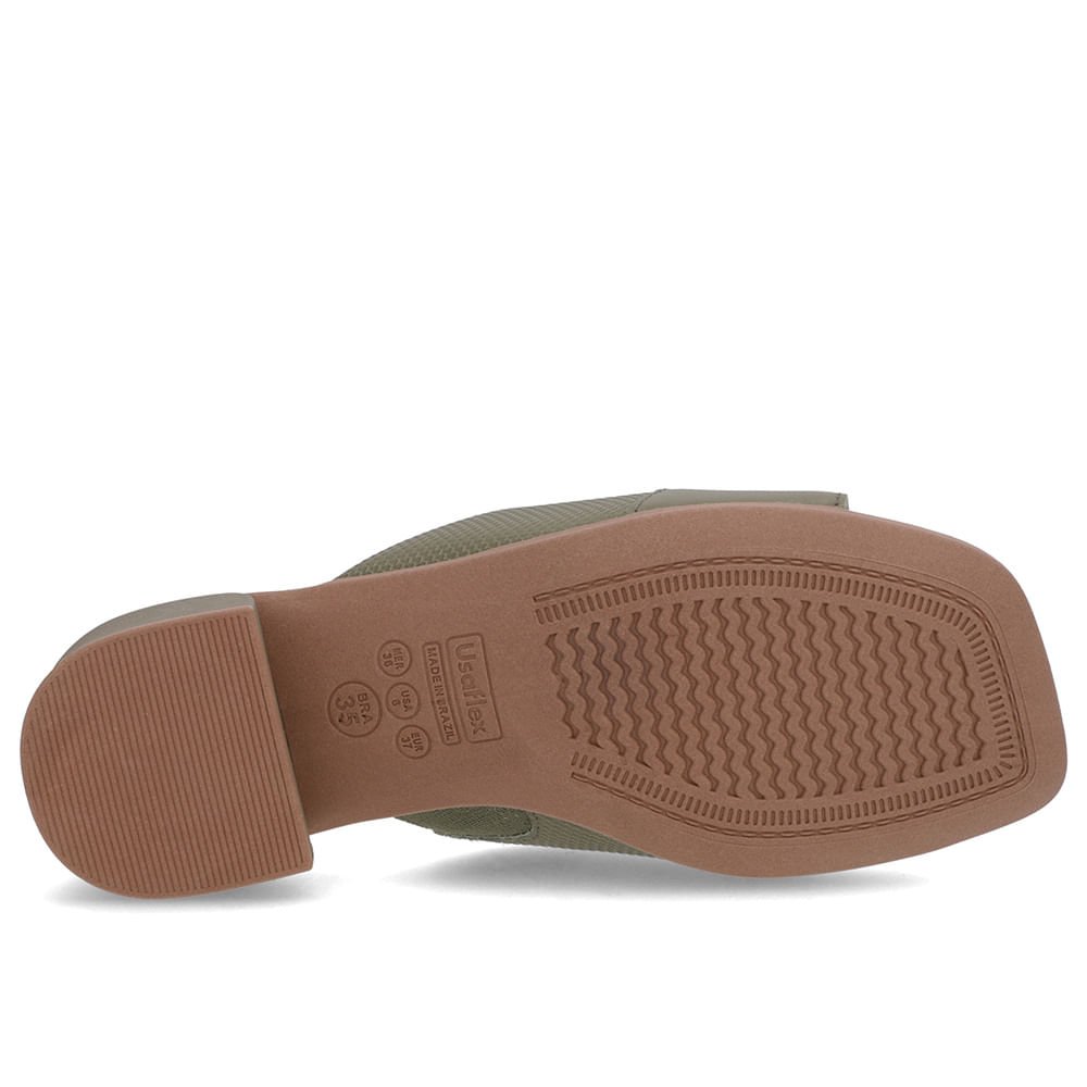 Tamanco Salto Bloco Couro Verde Verde 5