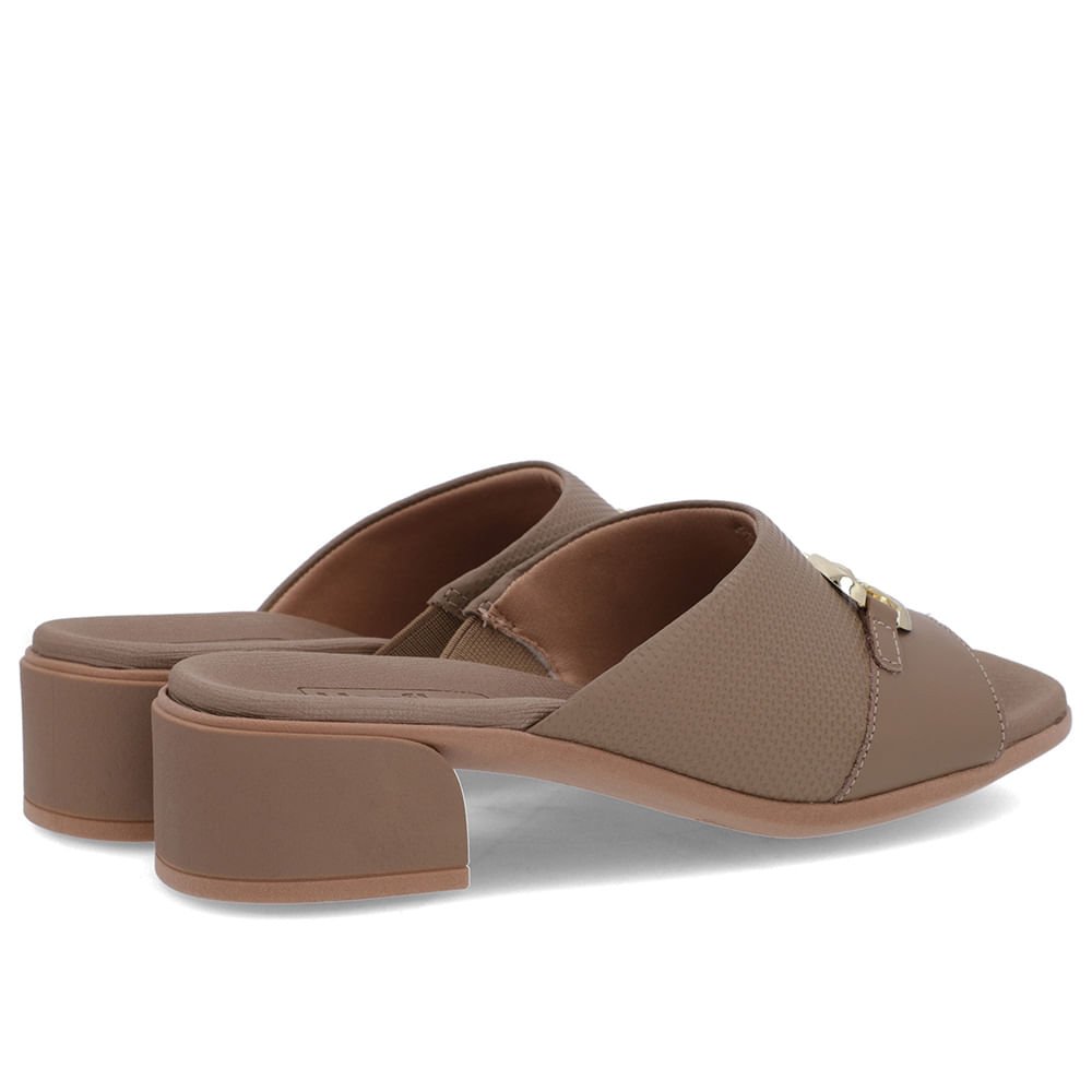 Tamanco Salto Bloco Couro Marrom Marrom 3