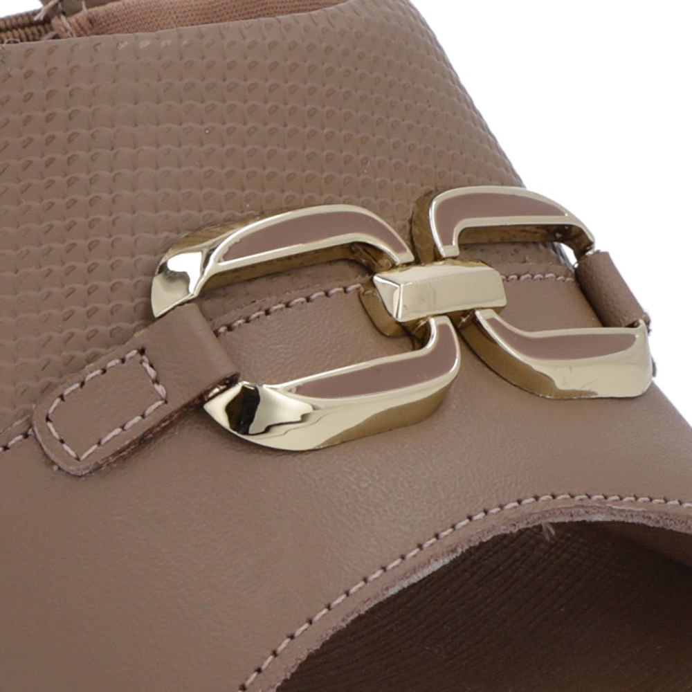 Tamanco Salto Bloco Couro Marrom Marrom 4