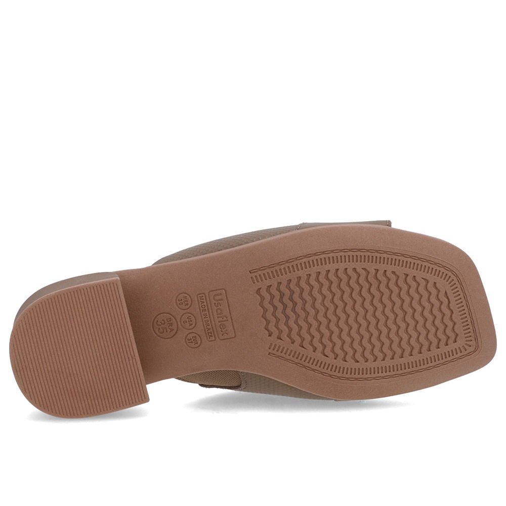 Tamanco Salto Bloco Couro Marrom Marrom 5