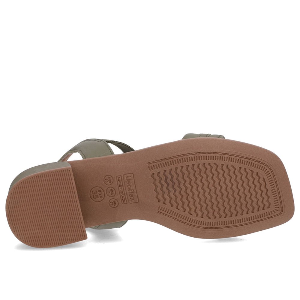 Sandália Bico Quadrado Couro Verde Elástico Verde 5