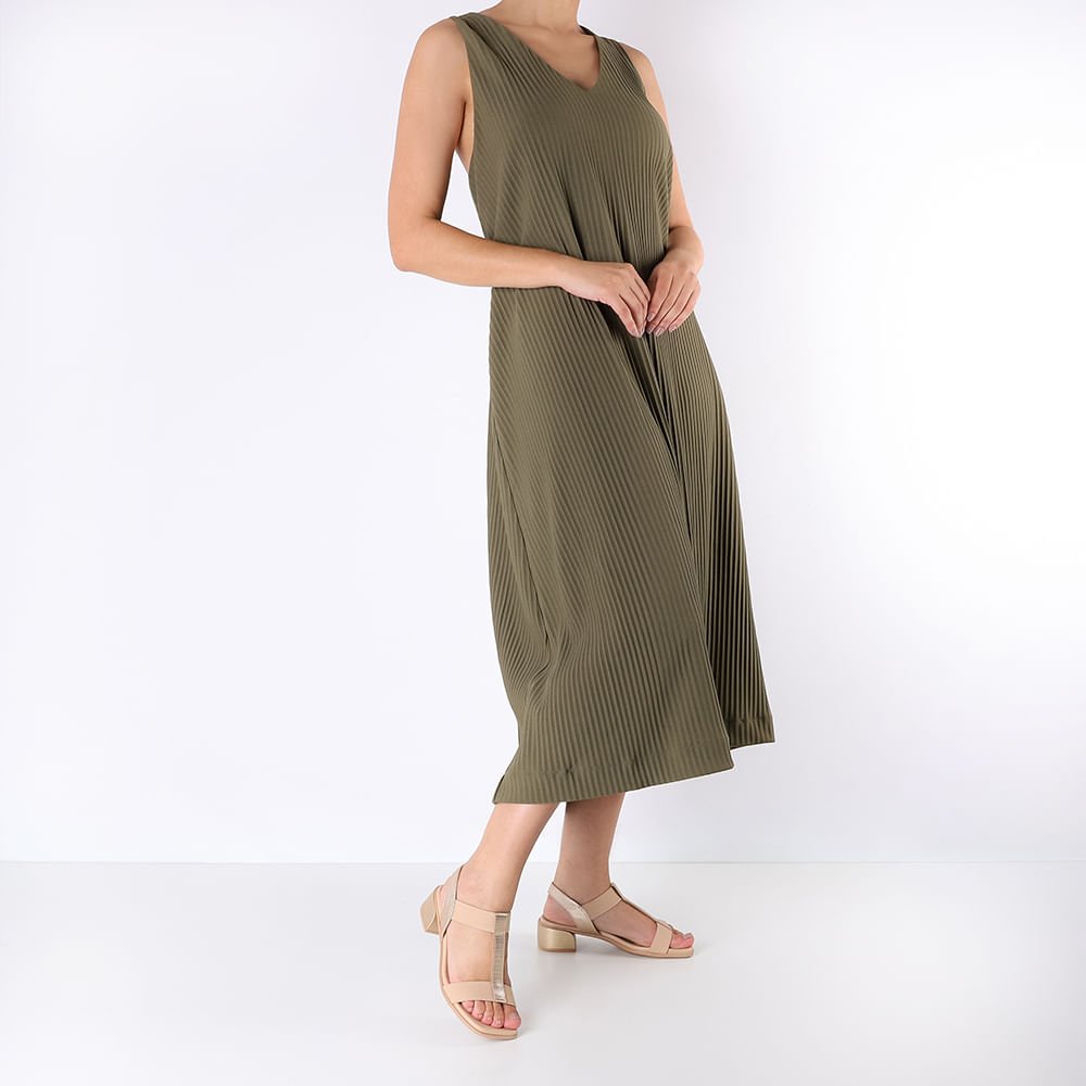 Sandália Salto Bloco Couro Dourada Elástico Dourado 4