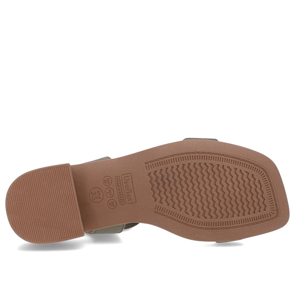 Sandália Salto Bloco Couro Verde Elástico Verde 5