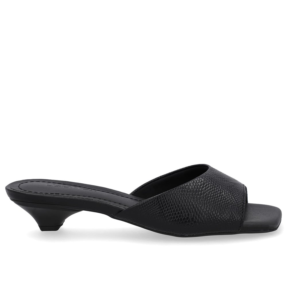 Tamanco Preto Couro Textura