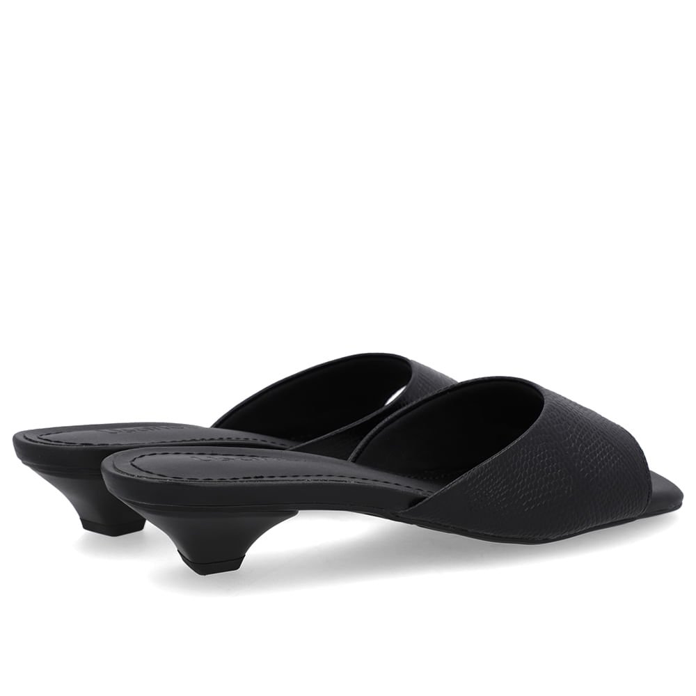 Tamanco Preto Couro Textura Preto 3