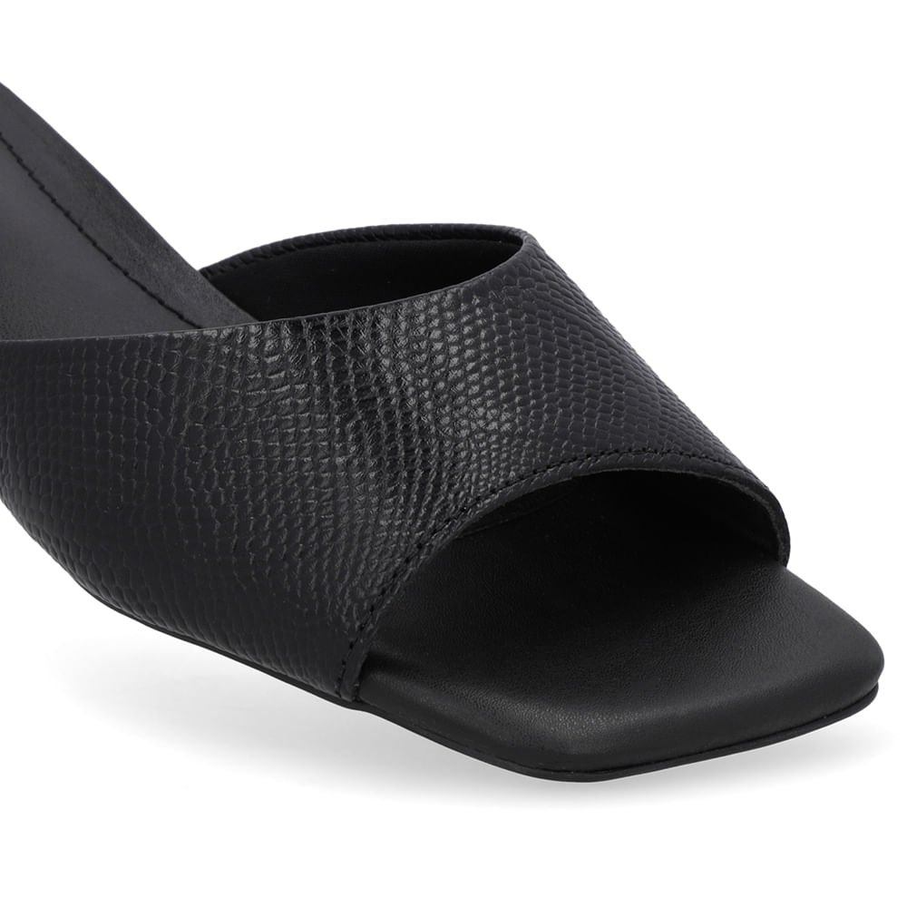 Tamanco Preto Couro Textura Preto 4