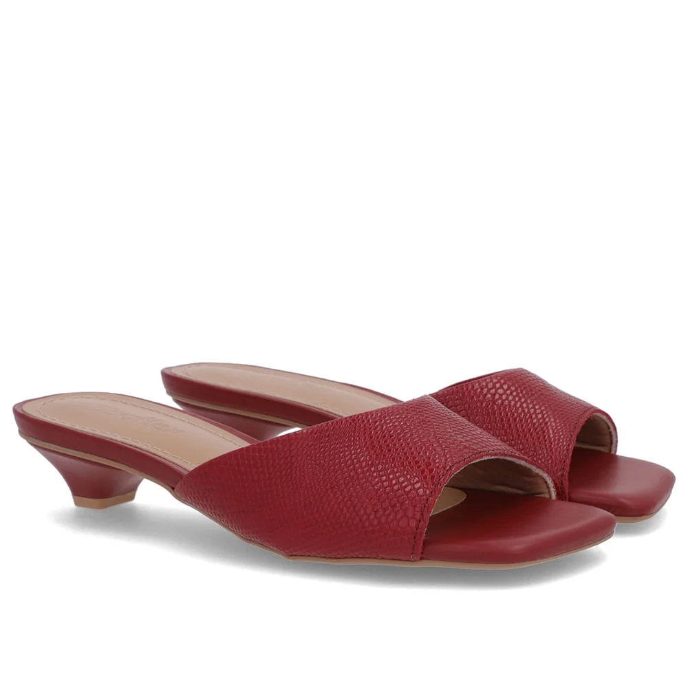 Tamanco Vermelho Couro Textura Vermelho 2