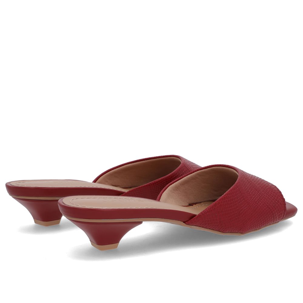 Tamanco Vermelho Couro Textura Vermelho 3