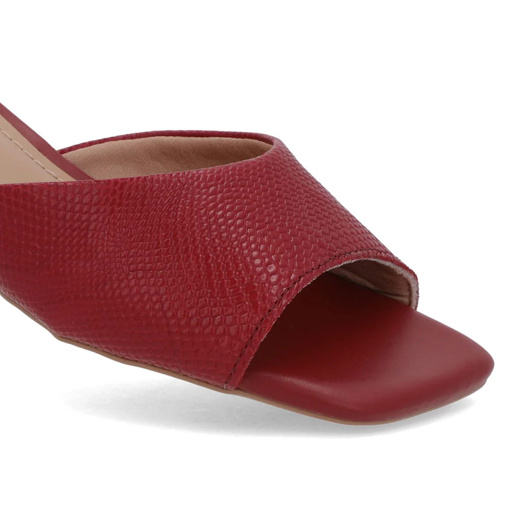 Tamanco Vermelho Couro Textura Vermelho 4