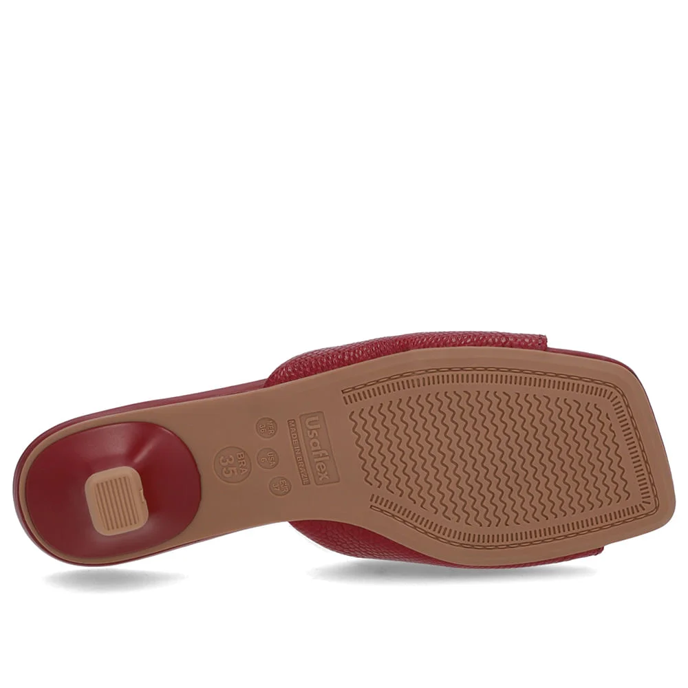 Tamanco Vermelho Couro Textura Vermelho 5