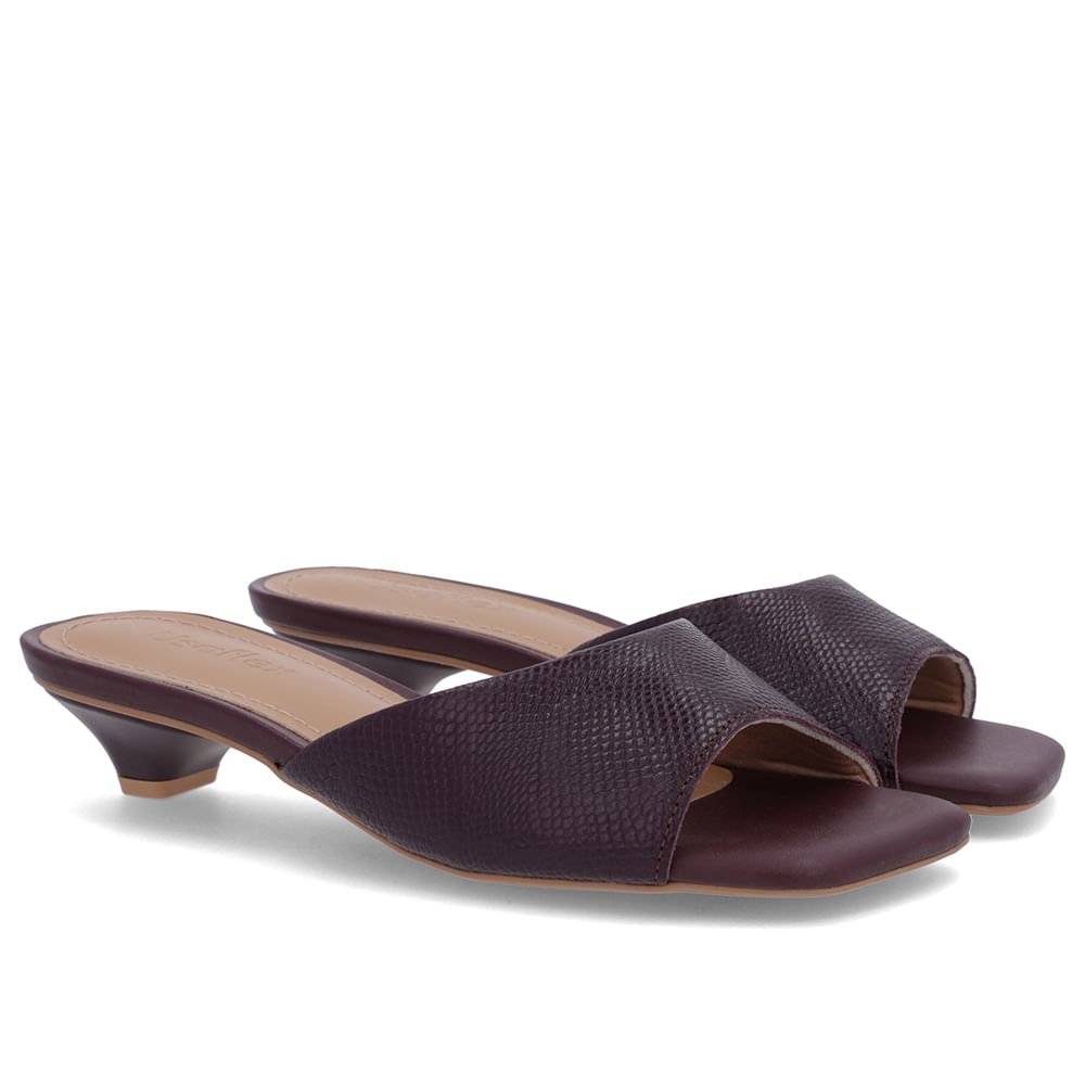 Tamanco Roxo Couro Textura Roxo 2