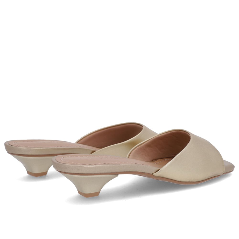 Tamanco Dourado Couro Liso Dourado 3