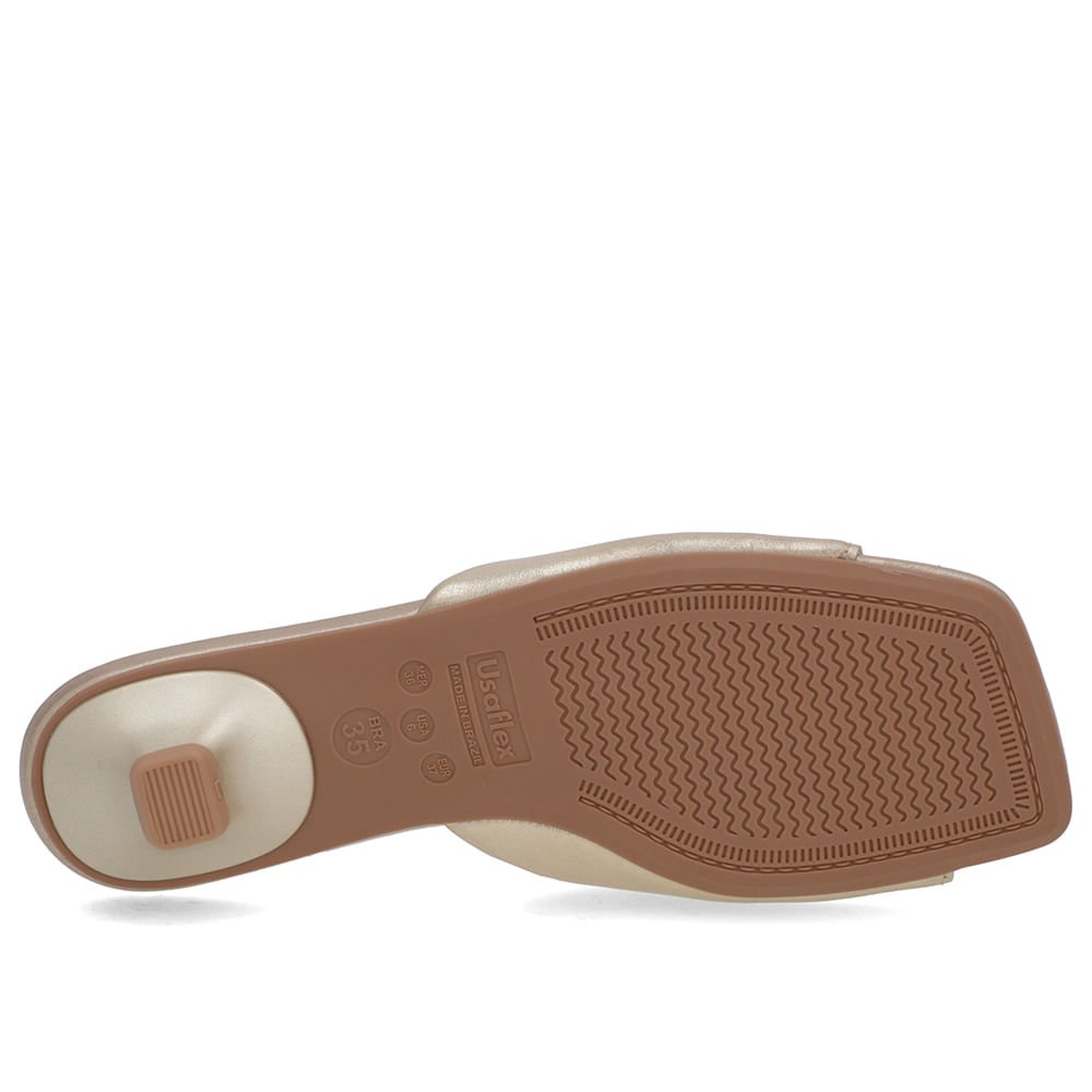 Tamanco Dourado Couro Liso Dourado 5