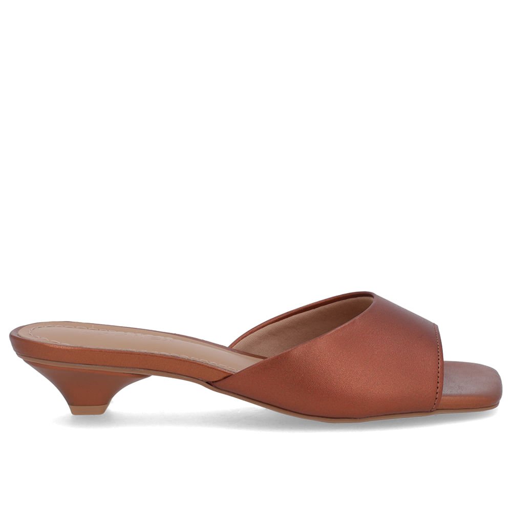 Tamanco Cobre Couro Liso