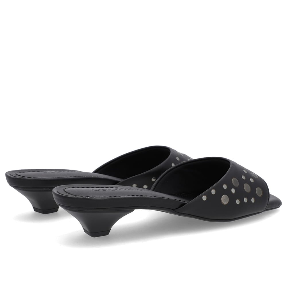 Tamanco Preto Couro Tachas Preto 3