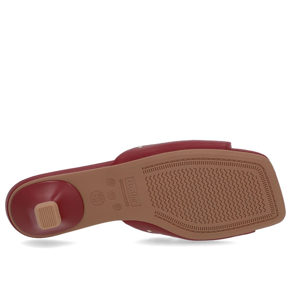 Tamanco Vermelho Couro Tachas Vermelho 5