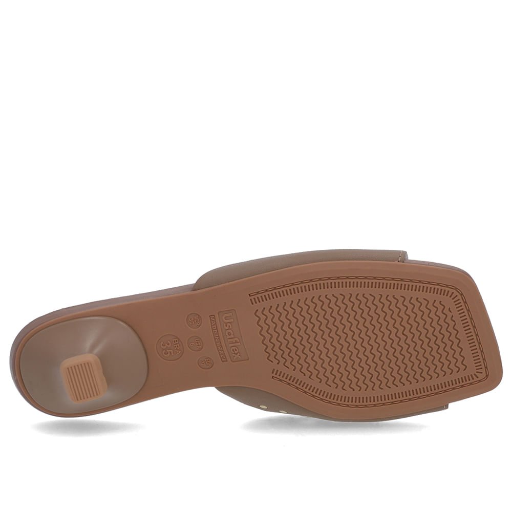 Tamanco Marrom Couro Tachas Marrom 5