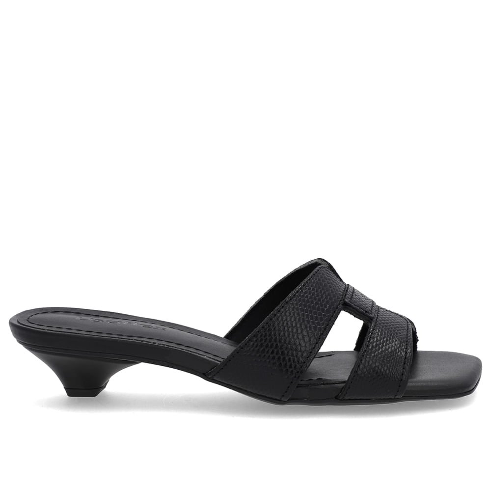 Tamanco Preto Couro Textura