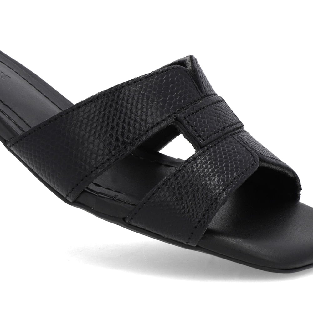 Tamanco Preto Couro Textura Preto 4