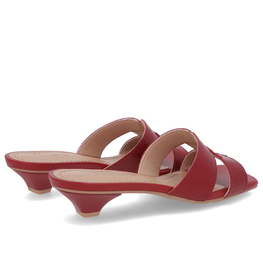 Tamanco Vermelho Couro Textura Vermelho 4