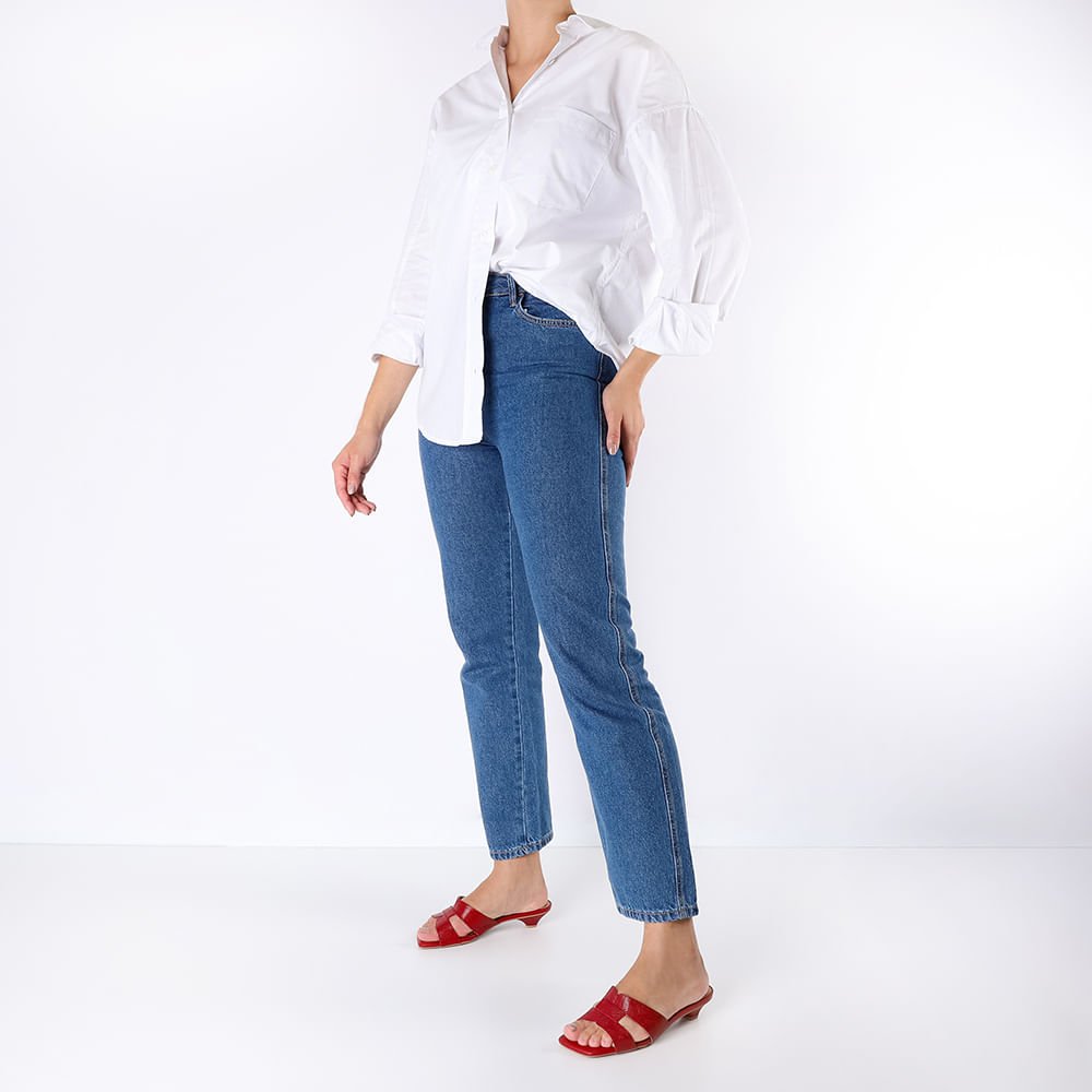 Tamanco Vermelho Couro Textura Vermelho 5