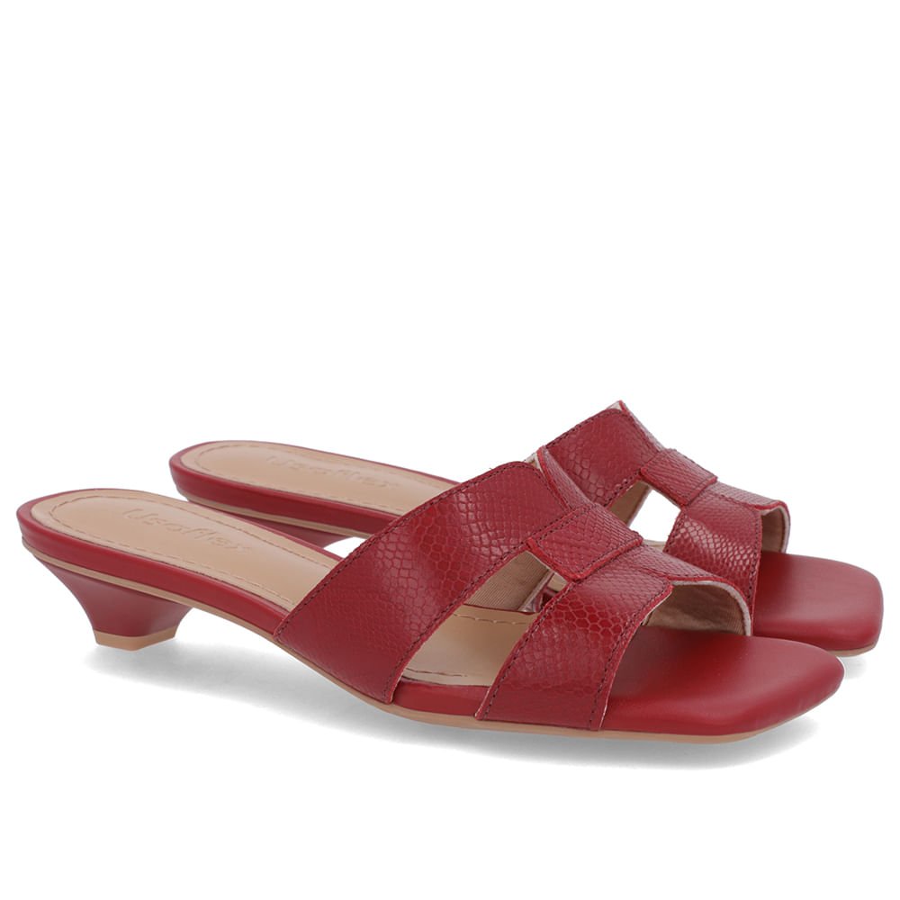 Tamanco Vermelho Couro Textura Vermelho 2