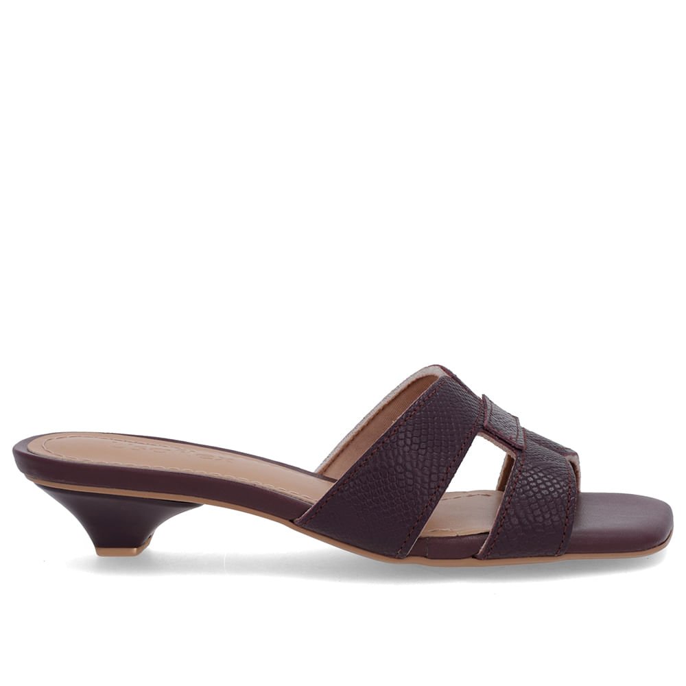 Tamanco Roxo Couro Textura