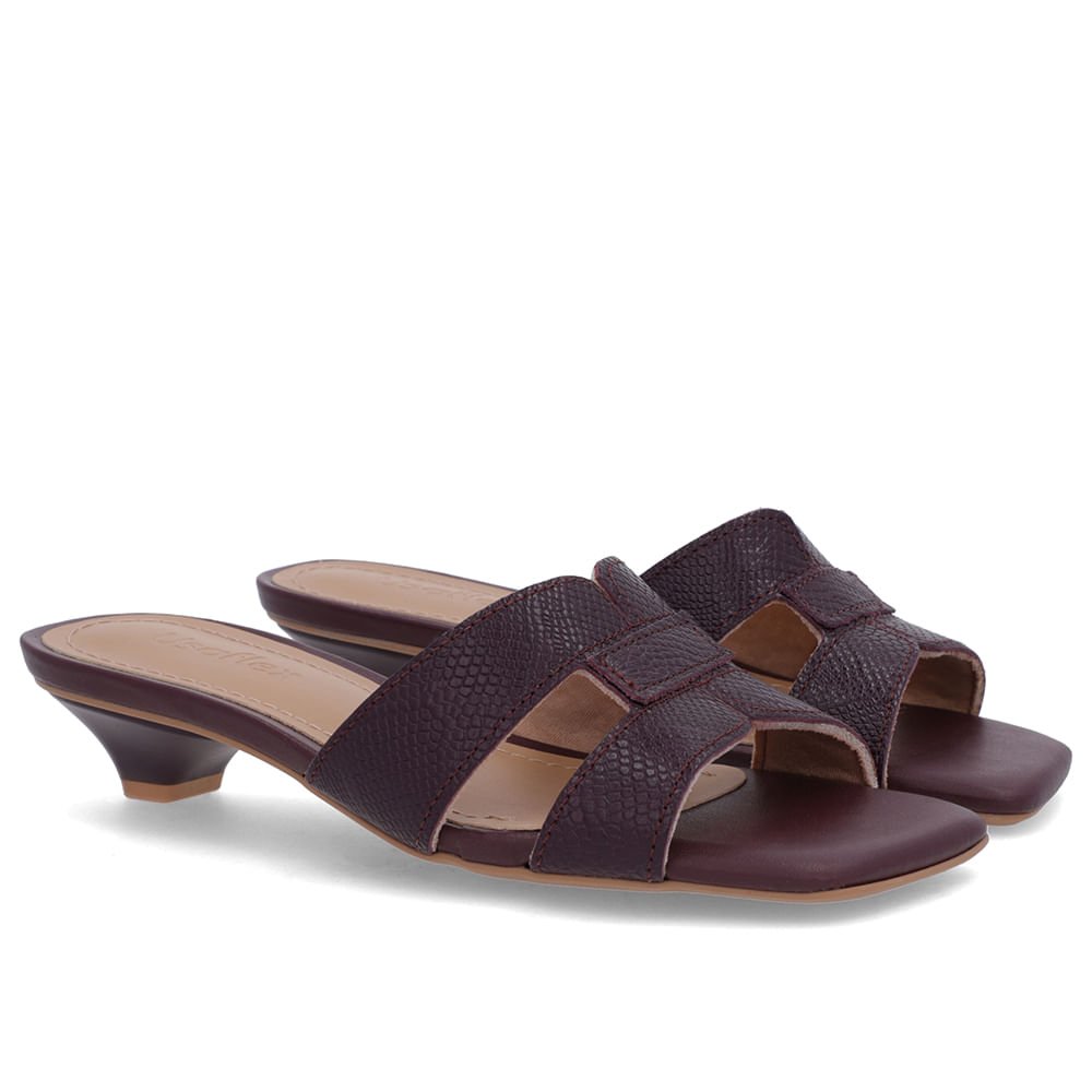 Tamanco Roxo Couro Textura Roxo 2