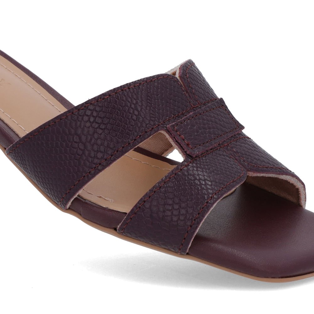 Tamanco Roxo Couro Textura Roxo 4