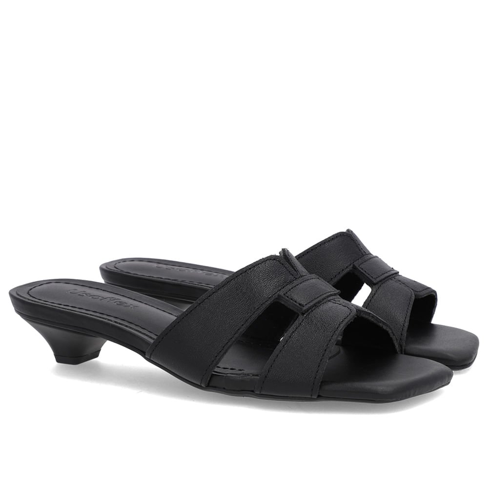 Tamanco Preto Couro Liso Preto 2