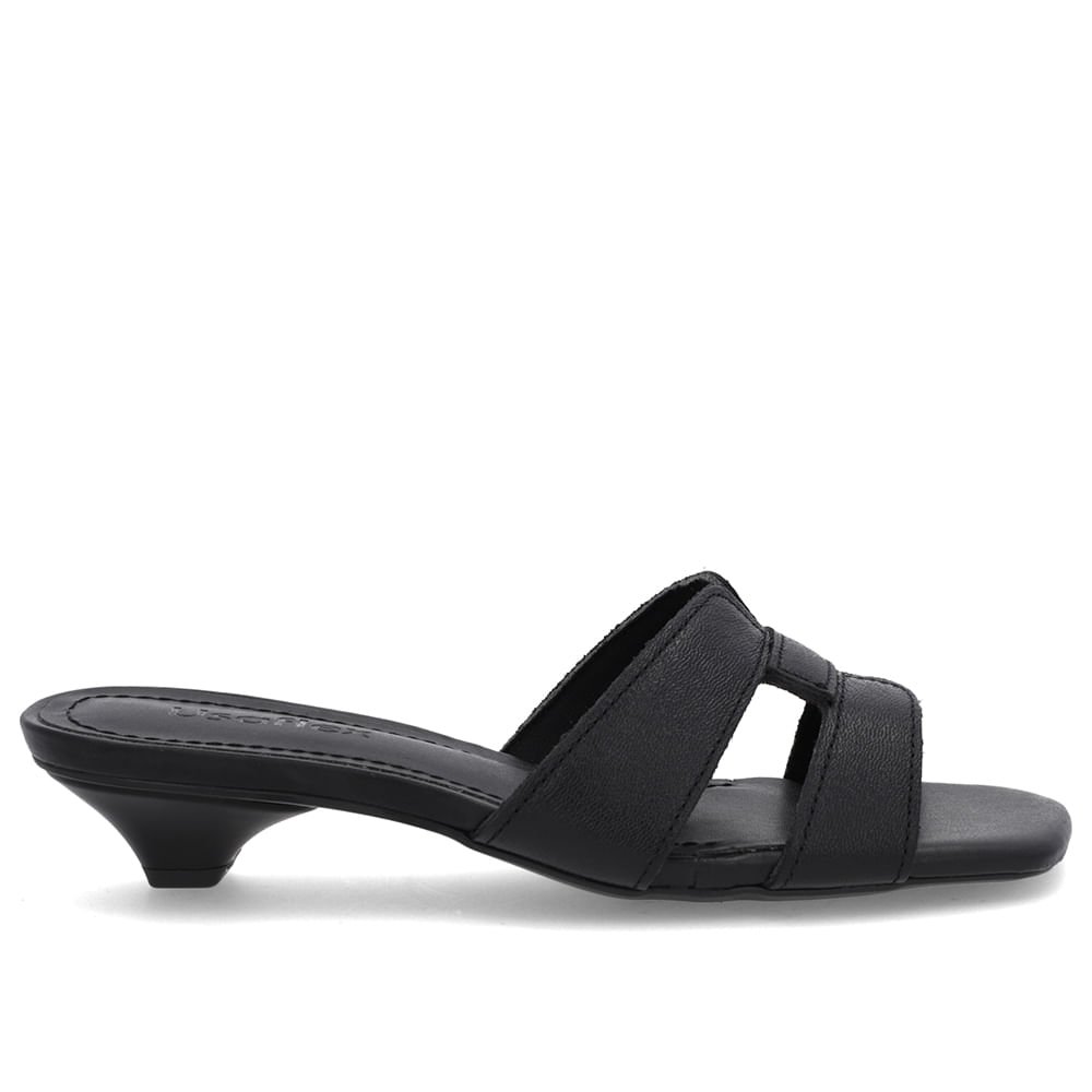 Tamanco Preto Couro Liso