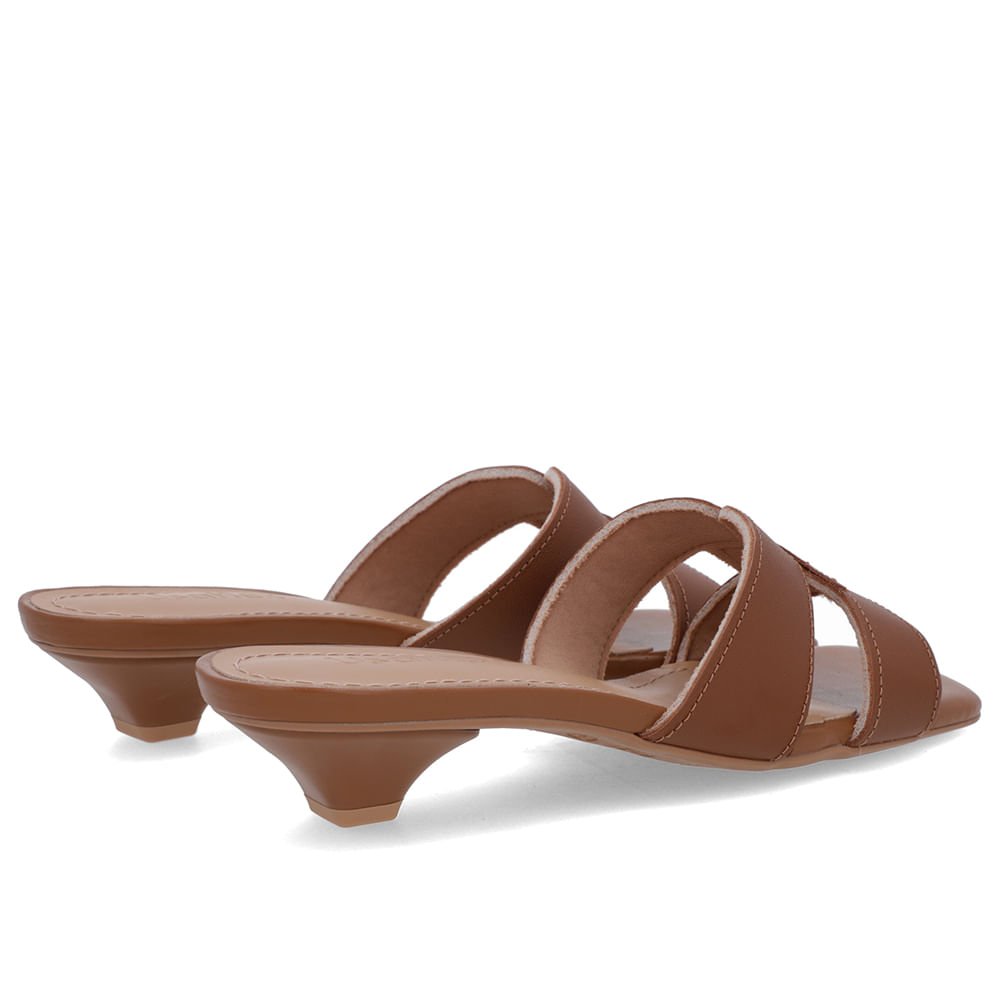 Tamanco Marrom Couro Liso Marrom 3