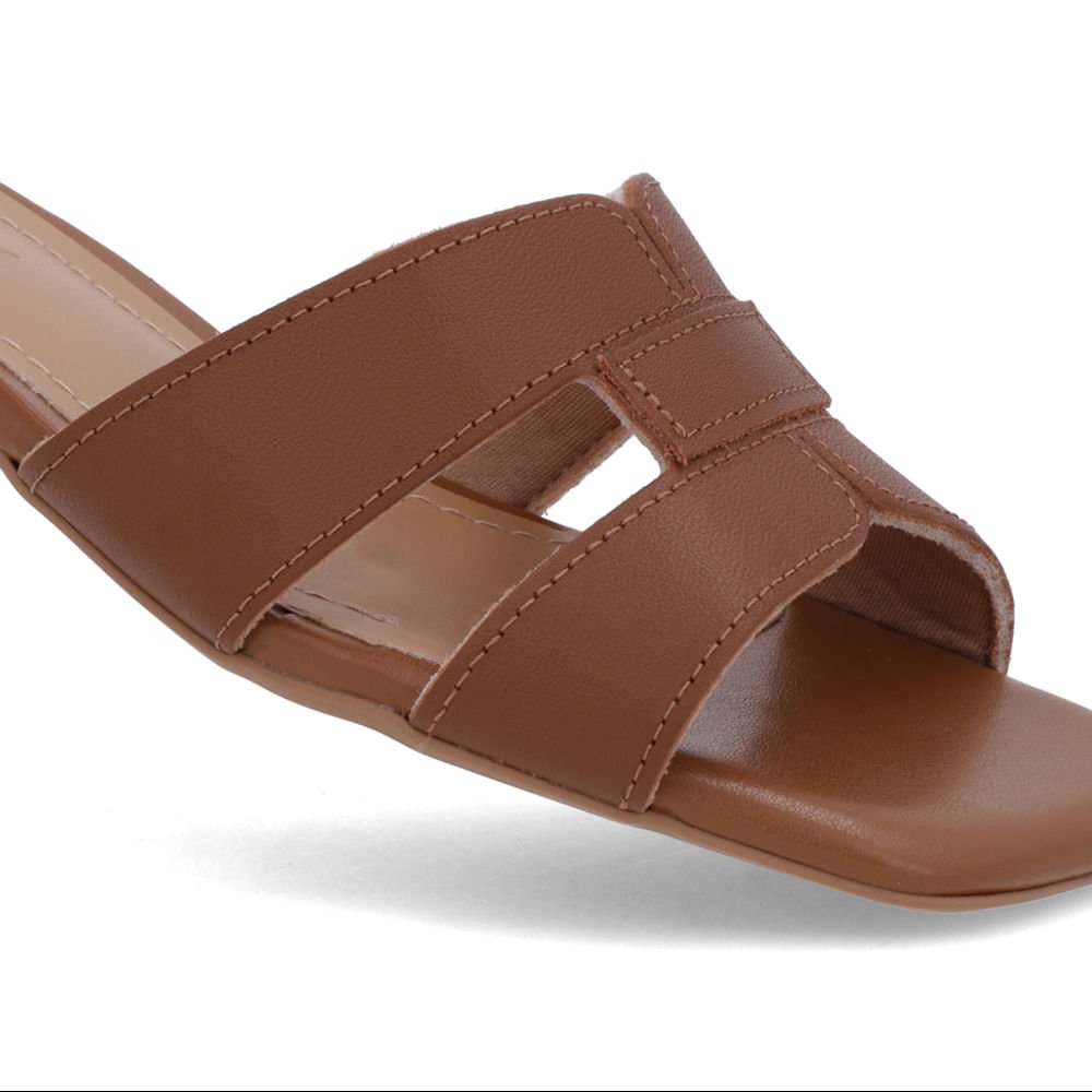 Tamanco Marrom Couro Liso Marrom 4