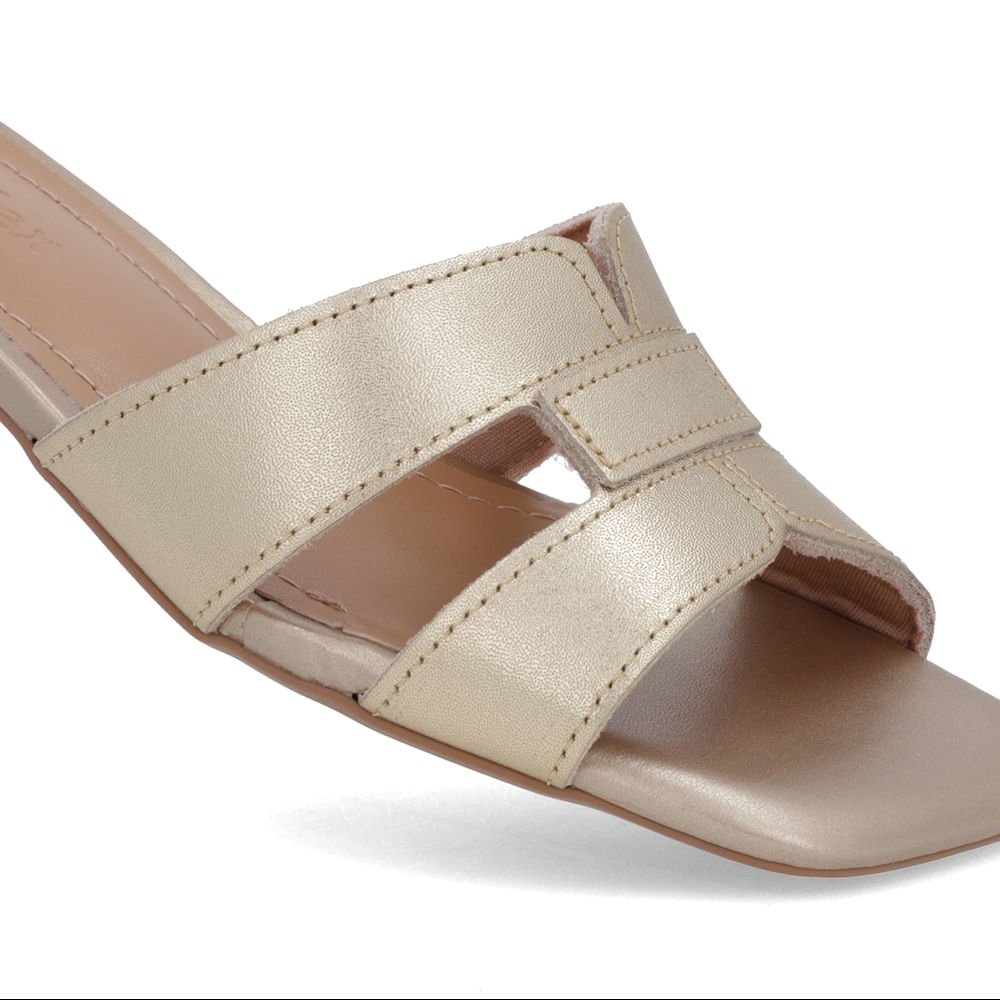 Tamanco Dourado Couro Liso Dourado 4