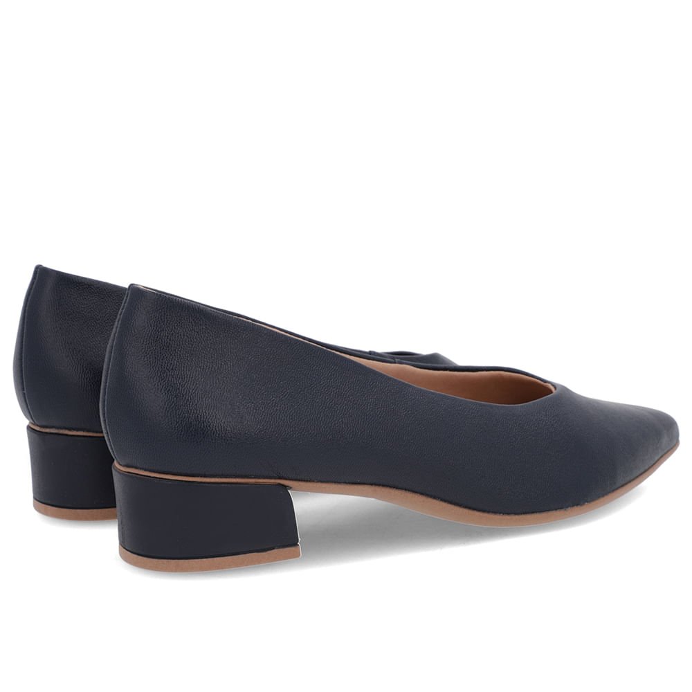 Scarpin Azul Couro Bico Fino Azul 3