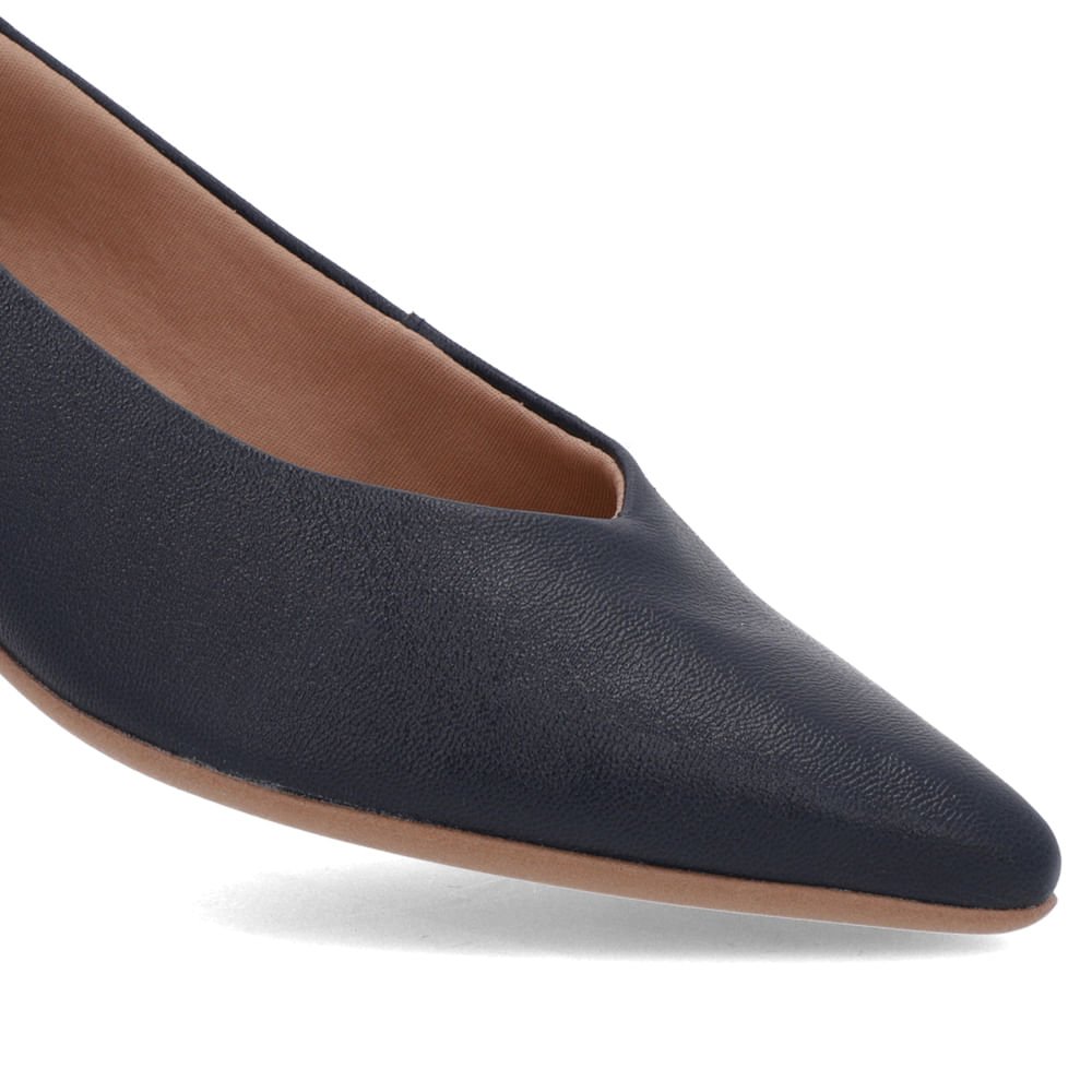 Scarpin Azul Couro Bico Fino Azul 4