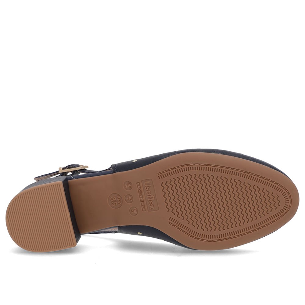 Slingback Azul Bico Redondo Couro Laser Tachas Azul 5