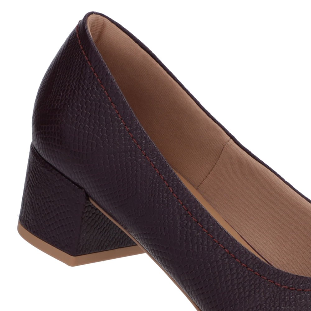 Scarpin Roxo Couro Bico Redondo Básico Roxo 4