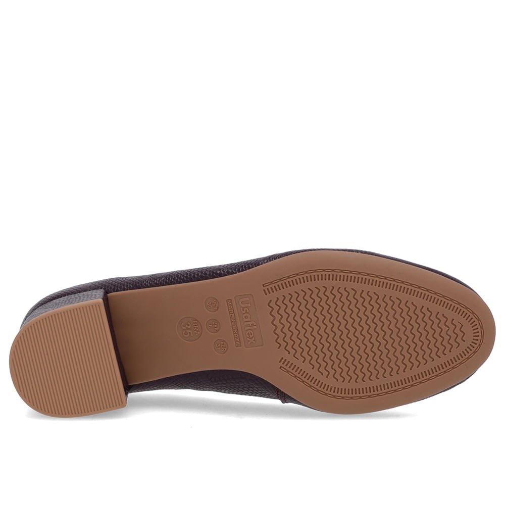 Scarpin Roxo Couro Bico Redondo Básico Roxo 5