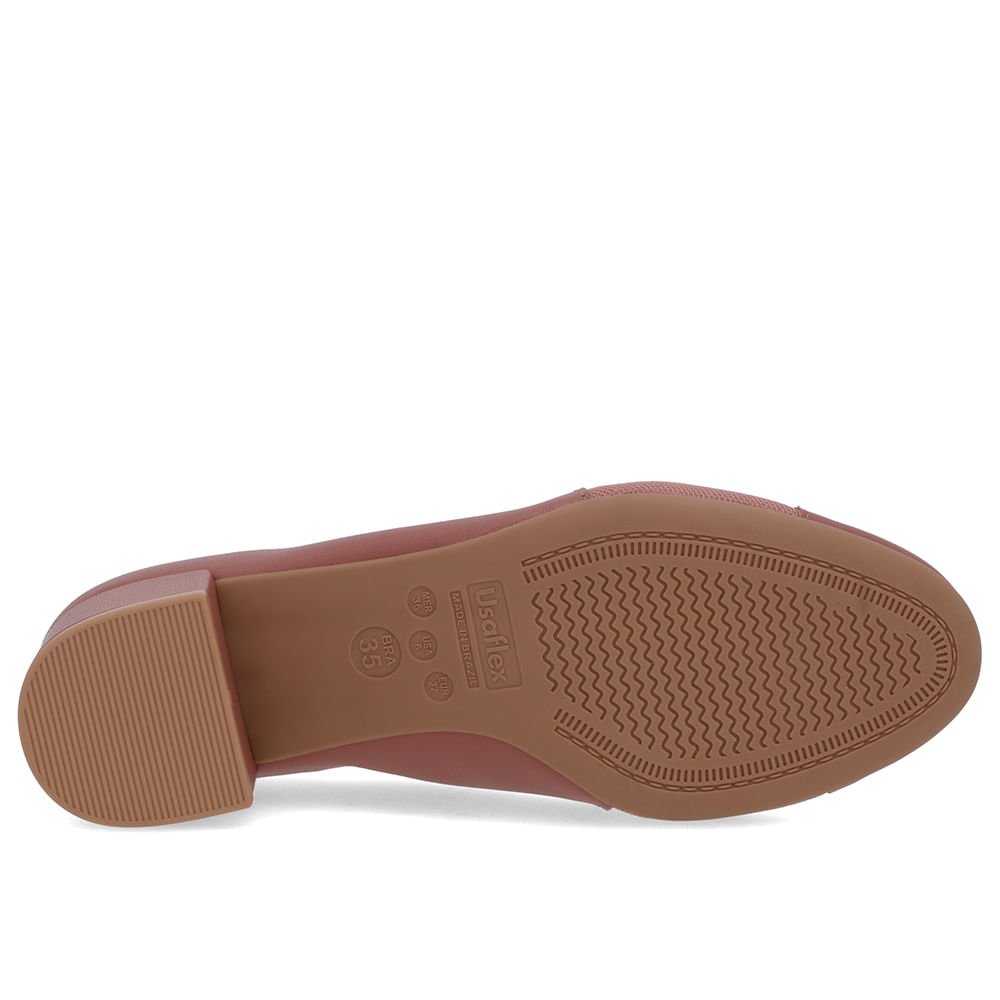 Scarpin Rosa Couro Lateral Tecido Rosa 5